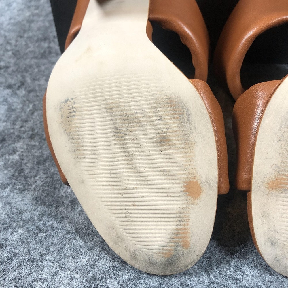 Steve Madden Brown Leather Block Heel Sandals - Picture 13 of 16